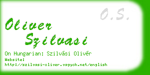 oliver szilvasi business card